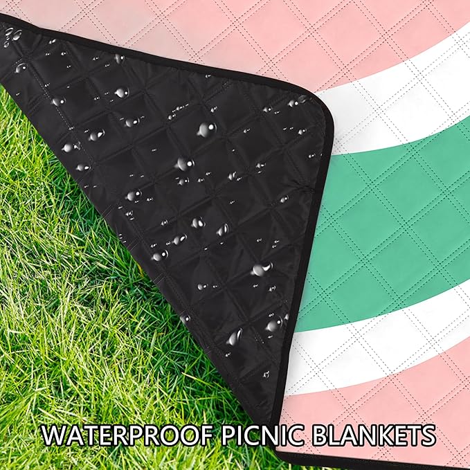 ADecor Picnic Blankets, 79" x 79" Large Beach Blanket Waterproof Sandproof, Foldable Lightweight Portable Picnic Mat Beach Vacation Essentials for Park, Camping, Hiking, Travel, Grass Lawn