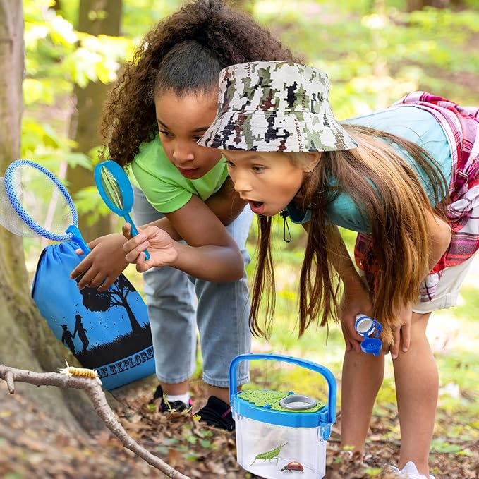 ESSENSON Bug Catcher and Kids Explorer Kit, Outdoor Bug Catching Explorer Adventure Kit with Binoculars, Summer Outdoor Toys for Kids Ages 4-8