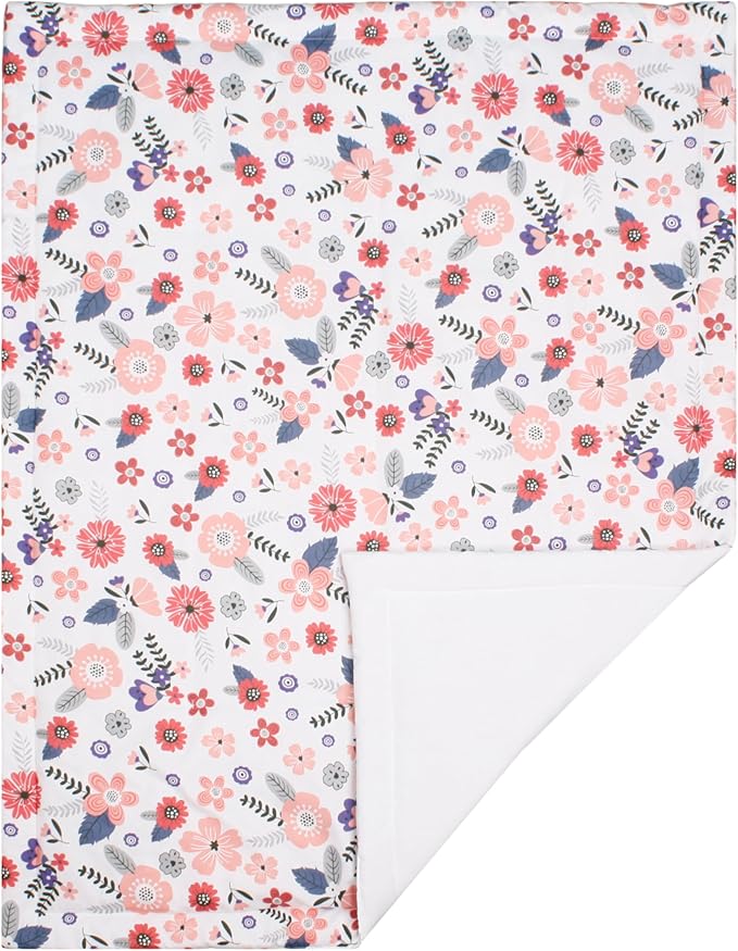 CaSaJa Baby 3-Piece Crib Bedding Set for Boys Girls, Including Soft Quilted Comforter(Blanket), Fitted Crib Sheet and Skirt, Soft Nursery Bedding Set Made of Silky Comfy Materials, Petals Flying