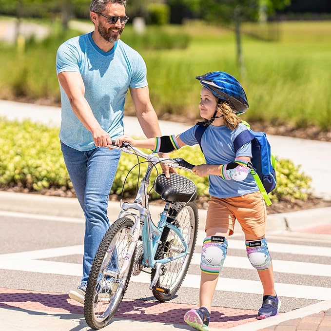 BOSONER Kids/Youth Knee Pad Elbow Pads for Roller Skates Cycling BMX Bike Skateboard Inline Rollerblading, Skating Skatings Scooter Riding Sports