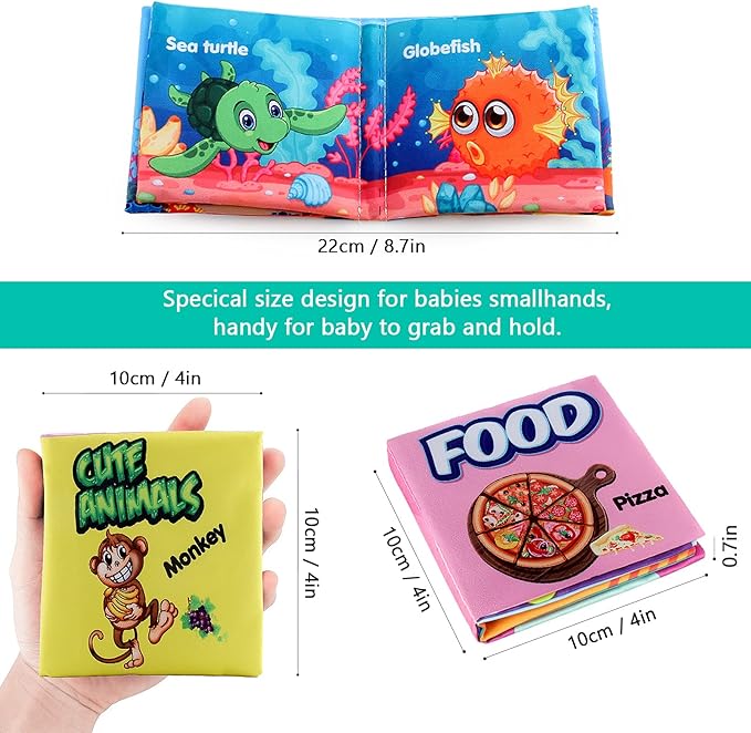 Baby Books, Soft Baby Book,Cloth Baby Books,Baby Books 0-6 Months, Cloth Baby Books,Infant Books,Soft Books for Babies,Best Baby Books, Pack of 6 Books for Baby,Size: 4x4 inch,Soft Baby Book