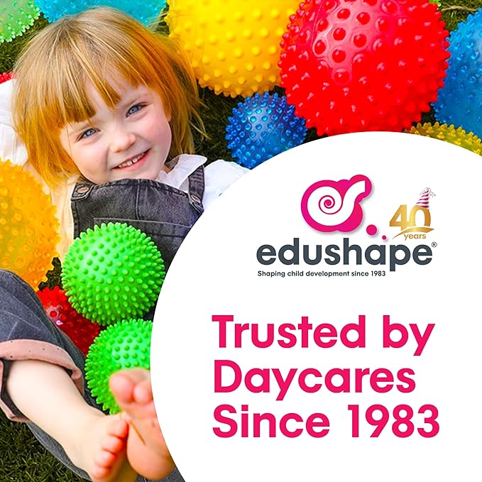 Edushape Original Sensory Ball for Baby - 4" Boho Chic Color Baby Ball Enhances Gross Motor Skills for Kids 6 Months & Up - Great Stocking Stuffer