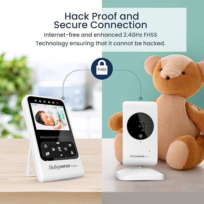 Babysense Video & Breathing Movement Monitor - Video Baby Monitor with Breathing Motion Detection & Alerts Bundle Pack - Video Monitor V24R with Babysense 7 Under-The-Mattress Sleep Monitor