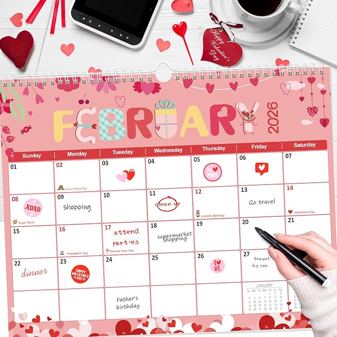 GuassLee Wall Calendar 2025-2026, Vertical Wall Calendar 2026, Sept. 2025 to Mar. 2027, 14" X 11" 19-Month Holiday Themed Calendar Hanging Planner Wall for Home School Office Planning & Organizing