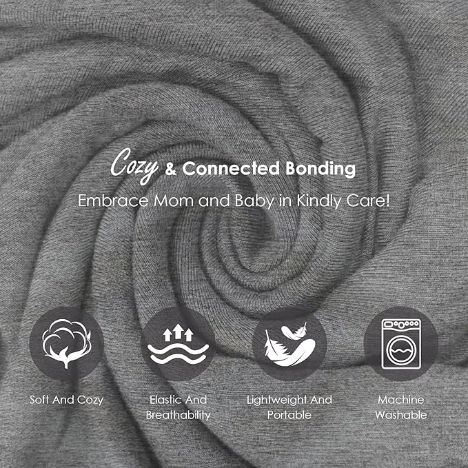 Baby Wrap Carrier, Lightweight Baby Wearing Wraps for Newborn and Infant, Soft Swaddle Holder Carrier, Cozy Baby Sling 7-35 lbs Grey