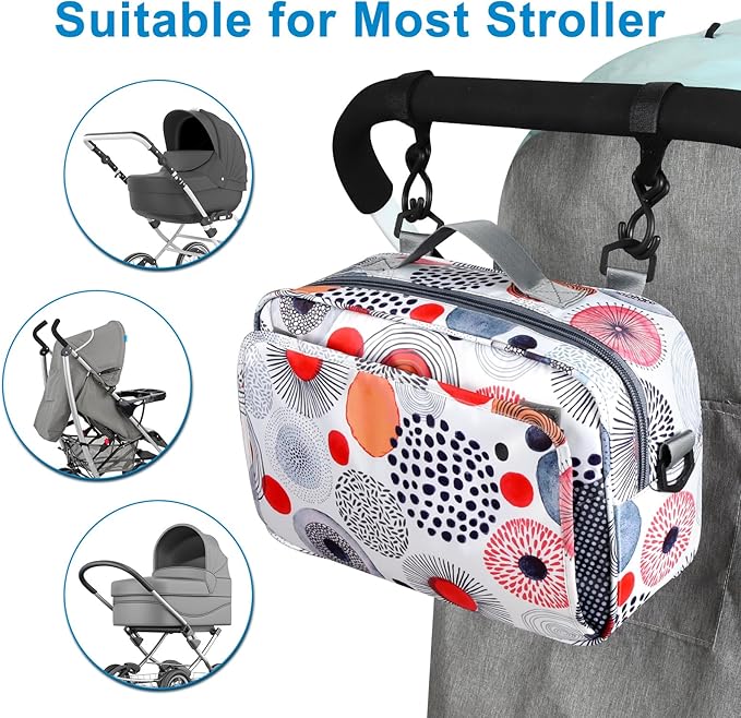 Accmor Stroller Organizer, Universal Stroller Organizer with Insulated Cup Holder Pocket, Dual Purpose Large Capacity Stroller Bag Caddy, Stroller Accessories Fits for Uppababy, Doona, Nuna Strollers