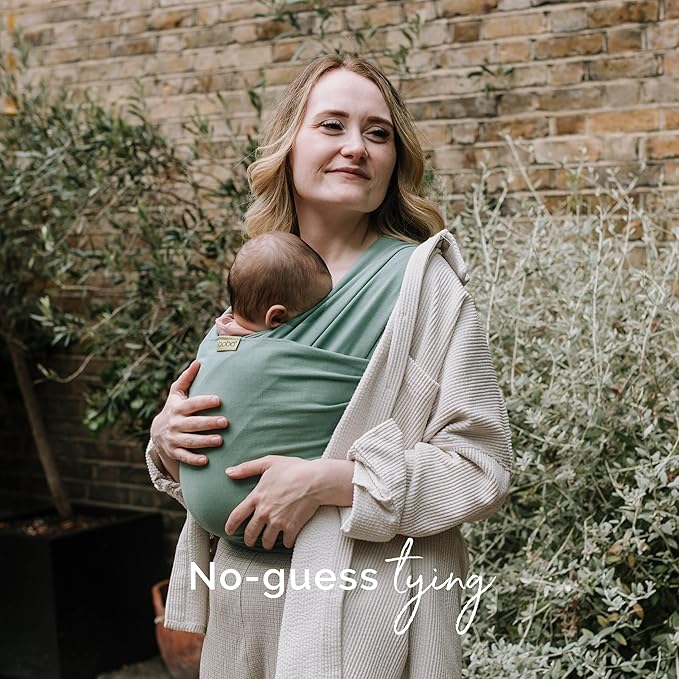 Boba Baby Wrap Carrier – Original Baby Sling Carrier for Newborns (7–35 lbs), Soft, Secure, Hands-Free & Ergonomic, Ideal for Comfortable Bonding, New Parents (Sage Green)