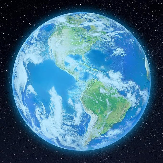 Glow in The Dark Earth for Ceiling, Luminous Planet Wall Sticker, Kids Bedroom Wall Decal, Sticky Fluorescence Earth, Gift for Boys and Girls (Blue)