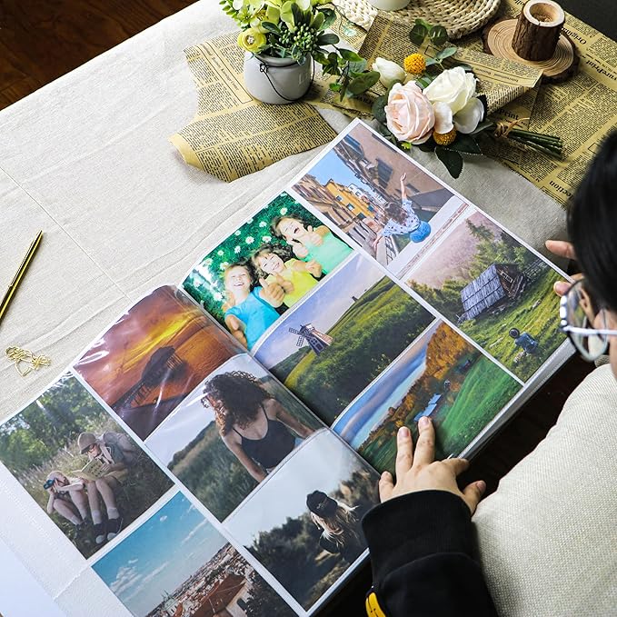 Holoary Travel Photo Album 4x6 500 Photos, Five Pictures Per Page, Large Beach and Vacation Album, Printed Book Cover Travel Design for Honeymoon Memories