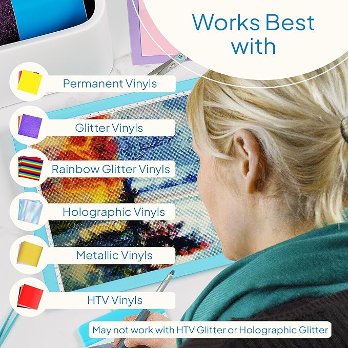 iVyne Rechargeable A4 Light Pad for Tracing & Weeding - LED Light Board for Weeding Vinyl - for Cricut Vinyl Weeding Tools - Ultra-Thin & Portable - Perfect for Artists & Crafters - Blue