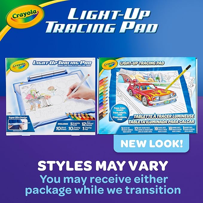 Crayola Light Up Tracing Pad - Blue, Drawing & Tracing Projector for Kids, Sketching Light Box Table, Toys for Kids, Gift for Girls & Boys, Ages 6+