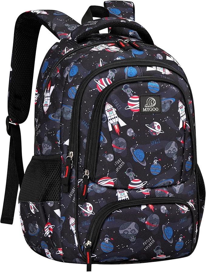Kids Backpack - Astro Black | Durable Elementary School Bag for Boys | 17" Tall | 24L Capacity