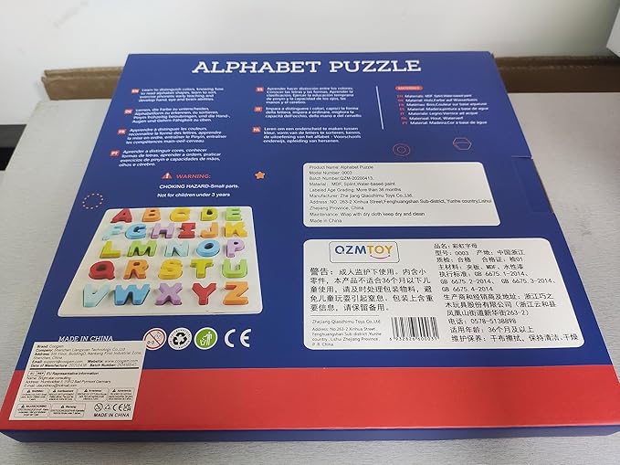 Coogam Wooden Alphabet Puzzle – ABC Letters Sorting Board Blocks Montessori Matching Game Jigsaw Educational Early Learning Toy Gift for Preschool Year Old Kids