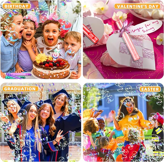 300 Pack 10 Colors Bulk Mini Bubble Wands,Party Favors Bubbles Wand for Kids,Perfect for Summer Outdoor Toys,Goody Bags Stuffer Bubbles,Carnival Prize,Birthday,Wedding