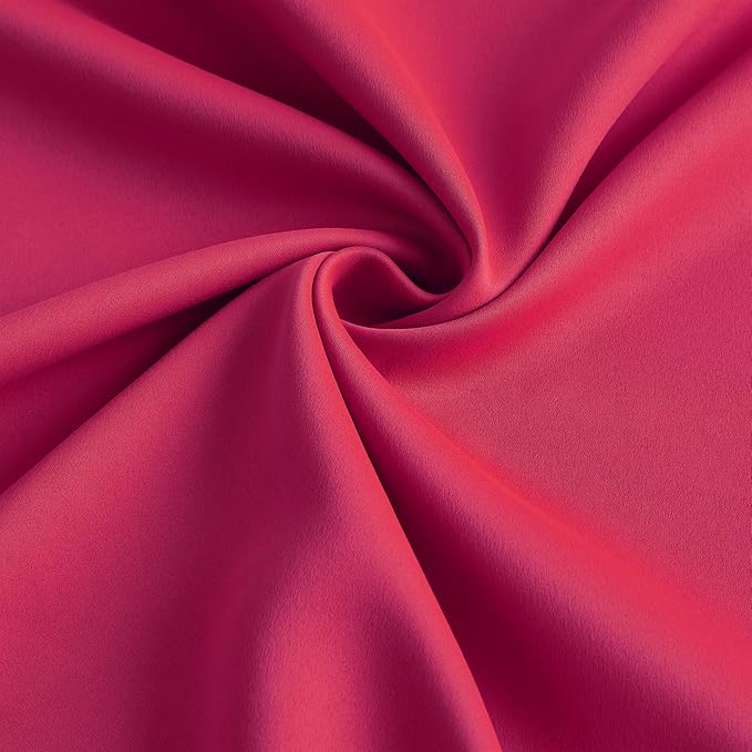 KEQIAOSUOCAI Pinch Pleat Curtains 92 Inches Long,Home Fashion Microfiber Thermal Insulated Solid Pleated Room Darkening Curtain for Bedroom (Hot Pink, 2 Panels, 40 inch Wide by 92 Long)
