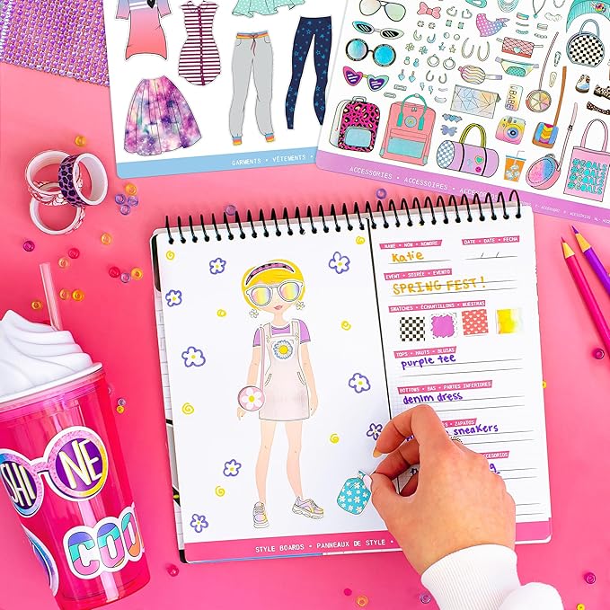 Fashion Angels Sticker Stylist 12544, Fashion Design Sticker by Number Activity Book, For Kids 6 and Up