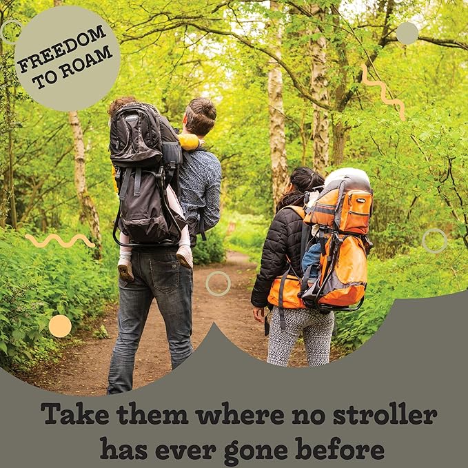 Hiking Baby Carrier Backpack - Comfortable Toddler/Baby Backpack Carrier System with Diaper Change Pad, Insulated Pocket + Rain and Sun Hood to Protect Your Child