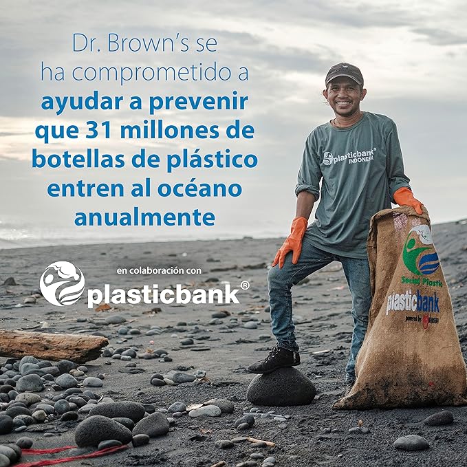 Dr. Brown's Natural Flow Anti-Colic Options+ Narrow Baby Bottle, Blue Nature, 8 oz/250 mL, with Level 1 Slow Flow Nipples, 0m+, 4 Pack