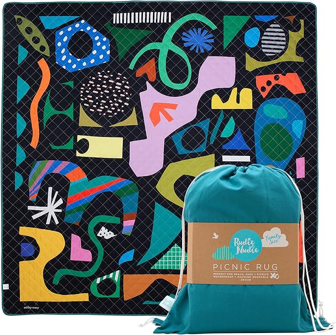 Jumbo Picnic Rug, Large Picnic Mat, 6'7" x 6'7", Outdoor Waterproof Picnic Blanket Beach Mat, Foldable & Waterproof, Picnic Blankets Ideal for Beach & Park, Outdoor Blanket, Rock Candy