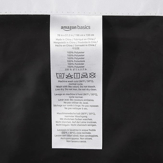 Amazon Basics Portable Blackout Curtain Shade with Suction Cups, 50"W x 78"L, 1 Pack, White