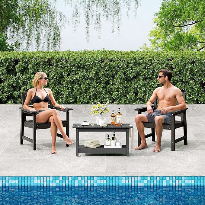 35" Shower Bench, Waterproof Poly Lumber Shower Stool for Shaving Legs, Shower Chair Seat Holds up to 400lbs, Bathroom Bench for Inside Shower, Non-Slip (Grey)