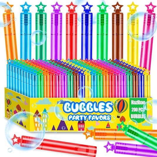 200 Pack Star Bubble Wands,Party Favors Supplies for Toddlers Kids’ Birthday, Summer Outdoor Celebrations,School Classroom Carnival Prize Giveaways,Bulk Gift Box as Goody Bags Stuffer