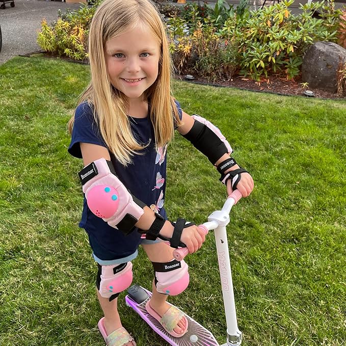 BOSONER Kids/Youth Knee Pad Elbow Pads for Roller Skates Cycling BMX Bike Skateboard Inline Rollerblading, Skating Skatings Scooter Riding Sports