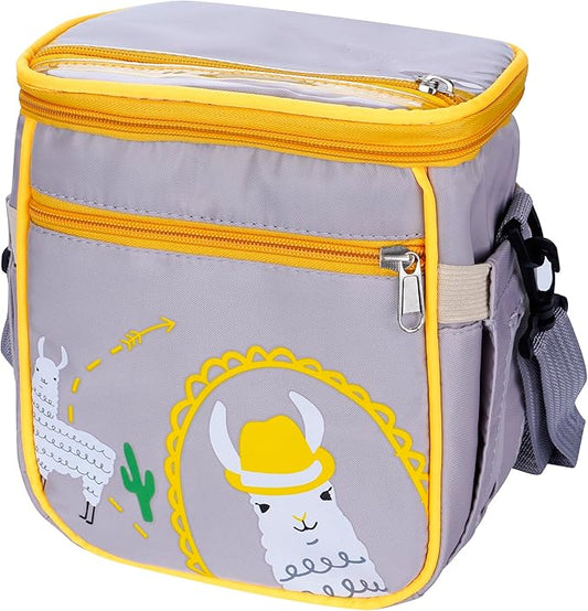 Baby Stroller Organizer Bag，Small Diaper Bag - Universal Stroller Organizer With Insulated Cup Holder,Pocket With Baby Wipes Dispenser，Adjustable Shoulder Strap(Grey)