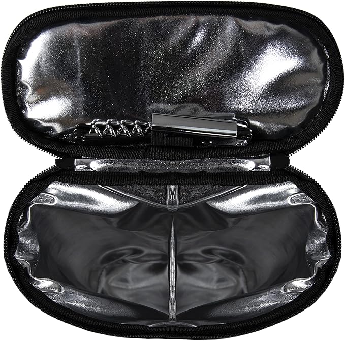 ALLCAMP 2 Bottle Wine Tote Carrier - Insulated Portable Padded Canvas Wine Bag for Travel, BYOB Restaurant, Wine Tasting, Party, Great Christmas Day Gift for Wine Lover，Black