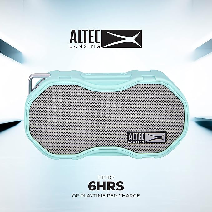 Altec Lansing Baby Boom XL - Waterproof Bluetooth Speaker, Wireless & Portable Speaker for Travel & Outdoor Use, Deep Bass & Loud Sound, 1 Pack, Mint