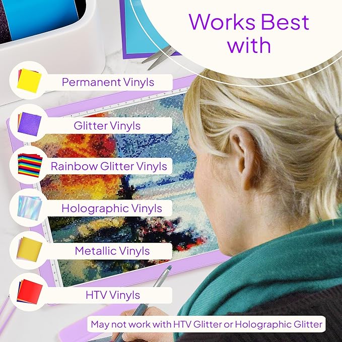 iVyne Corded Light Pad for Weeding Vinyl - A4 Light Box for Drawing - Light Board for Tracing - Light Box for Diamond Painting, Weeding Vinyl, Sketching, Tracing (Purple)