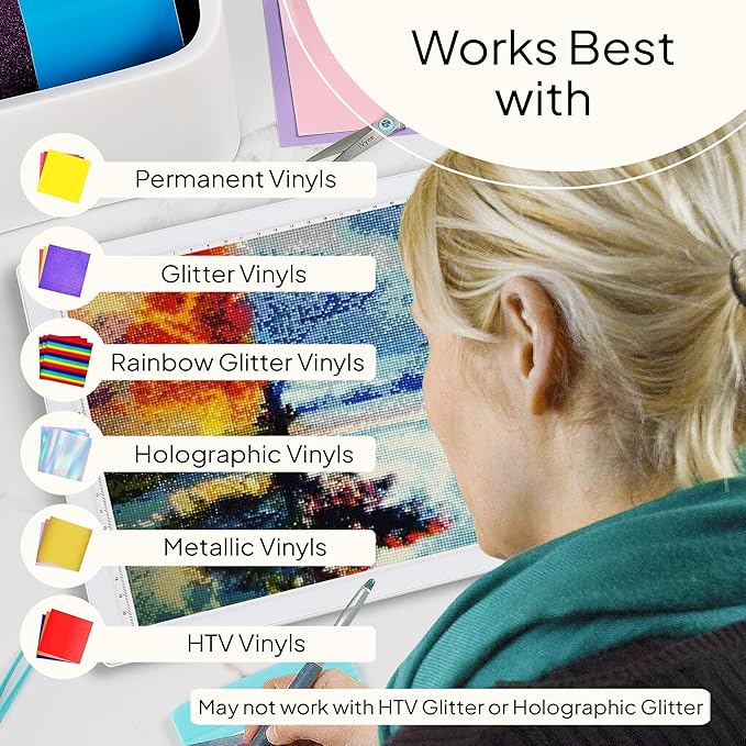 iVyne Corded Light Pad for Weeding Vinyl - A4 Light Box for Drawing - Light Board for Tracing - Light Box for Diamond Painting, Weeding Vinyl, Sketching, Tracing (White)