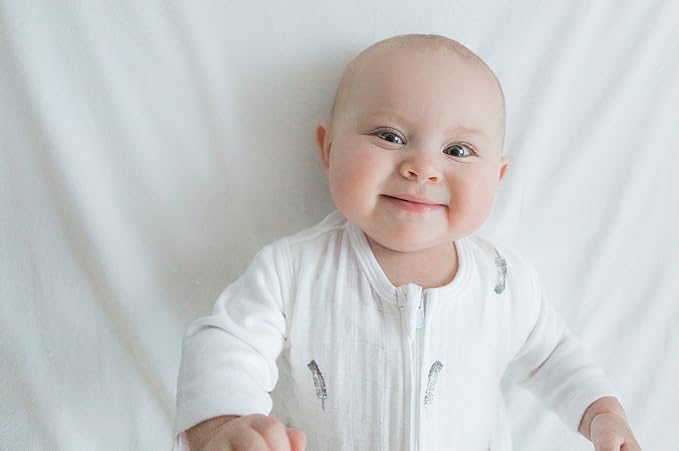 Amazing Baby Cotton Muslin Sleeping Sack, For Baby Boy or Girl, Wearable Blanket with 2-way Zipper, Little Feather, Black, Large (12-18 Month)