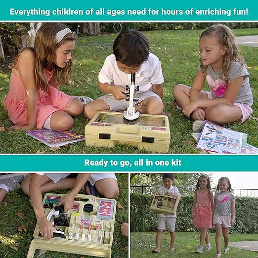 AmScope - M40-K-MDM35 IQCREW by 120X – 1200X Kid’s 85+ Piece Premium Microscope STEM Kit with Color Camera, Interactive Kid’s Friendly Software, Prepared and Blank Slides and More