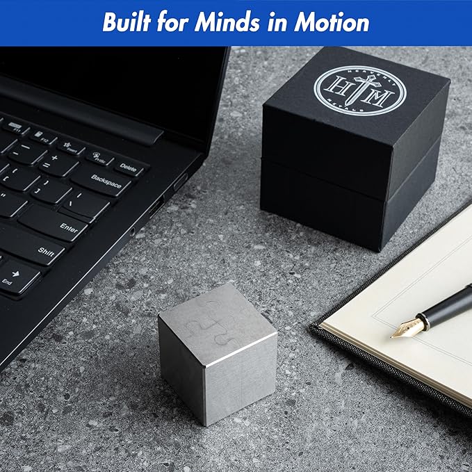 Heavenly Metals 4-Piece Cube 3D Puzzle for Adults – Stainless Steel Desk Toy and Fidget, Zero Tolerance Wire EDM Cut Office Gift for Men & Women