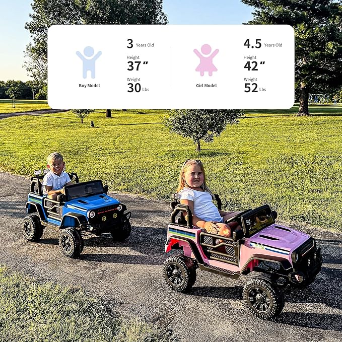 24V Kids Ride on Car, Kids Electric Vehicles Car Ride on Toy Truck for Toddlers w/Remote Control, 400W Motor - Blue